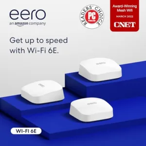 Amazon eero Pro 6E mesh Wi-Fi router | Ideal for streaming, working, and gaming | 2.5 Gbps Ethernet | Coverage up to 6,000 sq. ft. | 3-Pack