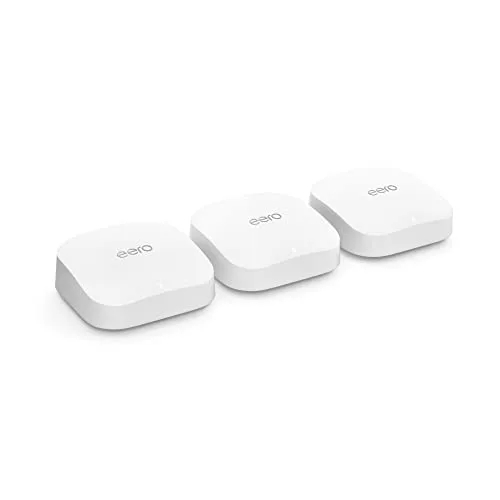 Amazon eero Pro 6E mesh Wi-Fi router | Ideal for streaming, working, and gaming | 2.5 Gbps Ethernet | Coverage up to 6,000 sq. ft. | 3-Pack - Image 2