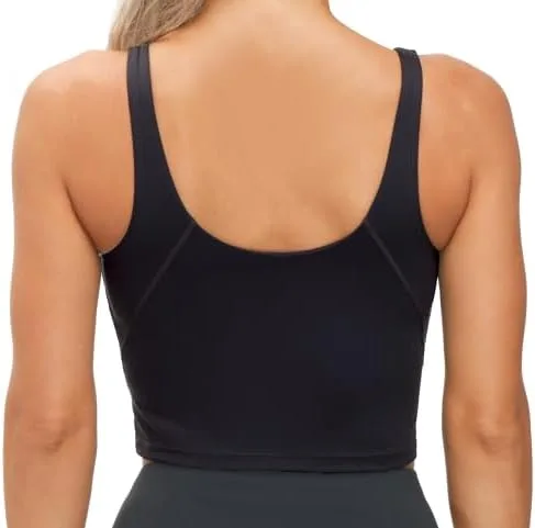 THE GYM PEOPLE Womens' Sports Bra Longline Wirefree Padded with Medium Support - Image 2