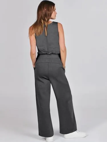 ANRABESS Womens Jumpsuits 2024 Casual Summer Dressy Romper Sleeveless Wide Leg Long Pants Outfits Fashion Travel Clothes - Image 5