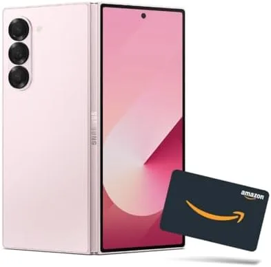 SAMSUNG Galaxy Z Fold 6 AI Cell Phone + $300 Amazon Gift Card + Large Storage Preorder Bundle 512GB Unlocked Android Smartphone, Circle to Search, US Version, 2024, Pink