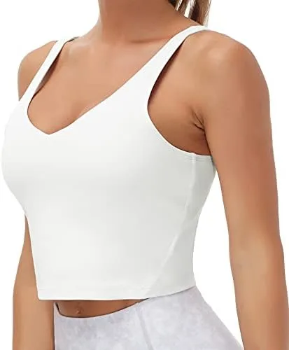 THE GYM PEOPLE Womens' Sports Bra Longline Wirefree Padded with Medium Support - Image 3