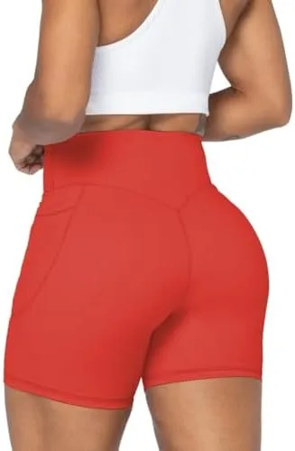Sunzel No Front Seam Biker Shorts for Women with Pockets, Yoga Workout Gym Bike Shorts with Tummy Control - Image 2