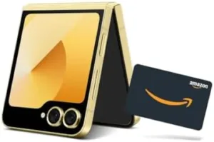 SAMSUNG Galaxy Z Flip 6 AI Cell Phone + $200 Amazon Gift Card + Large Storage Launch Bundle, 512GB Unlocked Android Smartphone, FlexCam Camera, Photo Assist, Camcorder Mode, US Version, 2024, Yellow
