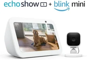 Echo Show 5 (3rd Gen) with Blink Mini | Glacier White