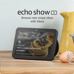 Echo Show 8 (3rd Gen, 2023 release) | Add Alexa around the home | 8" HD display with room-filling spatial audio | Charcoal