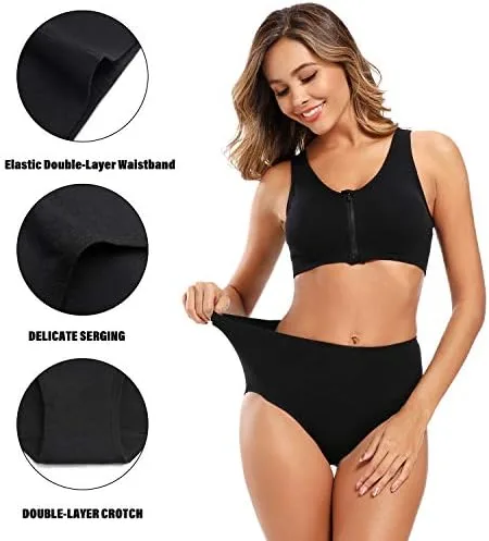 Molasus Women's Cotton Underwear High Waisted Full Coverage Ladies Panties (Regular & Plus Size) - Image 3