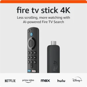 Amazon Fire TV Stick 4K streaming device, more than 1.5 million movies and TV episodes, supports Wi-Fi 6, watch free & live TV