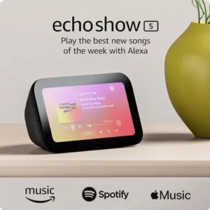 Echo Show 5 (3rd Gen, 2023 release) | 5.5” HD Alexa smart display with 2x the bass and clearer sound | Charcoal