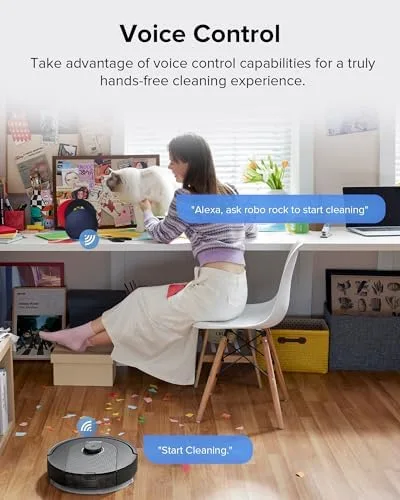 roborock Q5 Pro+ Robot Vacuum and Mop, Self-Emptying, 5500 Pa Max Suction, DuoRoller Brush, Hands-Free Cleaning for up to 7 Weeks, Precise Navigation, Perfect for Hard Floors, Carpets, and Pet Hair - Image 7