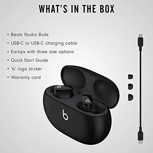 Beats Studio Buds - True Wireless Noise Cancelling Earbuds - Compatible with Apple & Android, Built-in Microphone, IPX4 rating, Sweat Resistant Earphones, Class 1 Bluetooth Headphones - Black - Image 6
