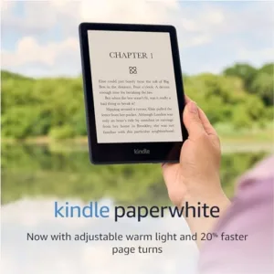 Amazon Kindle Paperwhite (16 GB) – Now with a larger display, adjustable warm light, increased battery life, and faster page turns – Denim