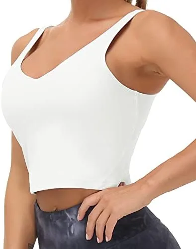 THE GYM PEOPLE Womens' Sports Bra Longline Wirefree Padded with Medium Support - Image 6