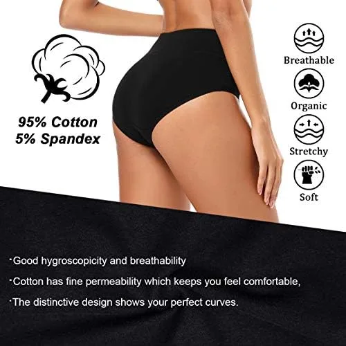 Molasus Women's Cotton Underwear High Waisted Full Coverage Ladies Panties (Regular & Plus Size) - Image 2