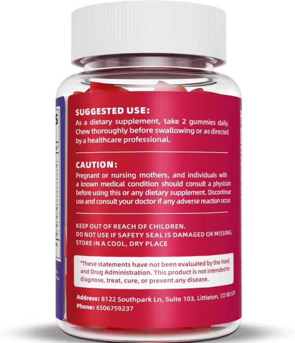 1500MG Keto Gummies Apple Cider Vinegar Formulated with Pomegranate Beet Juice Powder B12 Vegan Non GMO 120 Gummys - Image 6