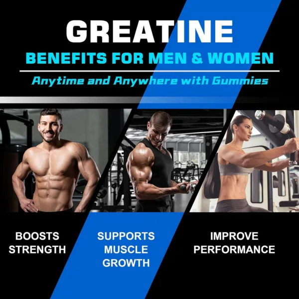 5g of Creatine Monohydrate per Serving for Supports Muscle Growth,Strength,Performance,Sugar Free,Vegan,Pre-Workout Supplement(120 Count)-Blueberry - Image 3