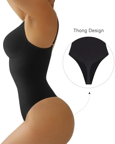 SHAPERX Women's Shapewear Bodysuit Tummy Control Body Shaper Seamless Sculpting Snatched Waist Body Suit - Image 2