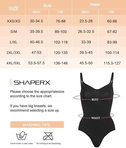 SHAPERX Women's Shapewear Bodysuit Tummy Control Body Shaper Seamless Sculpting Snatched Waist Body Suit - Image 3