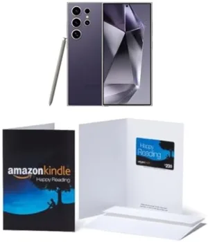 SAMSUNG Galaxy S24 Ultra Cell Phone + $200 Amazon Gift Card, 256GB AI Smartphone, Unlocked Android, 50MP Zoom Camera, Long Battery Life, S Pen, US Version, 2024, Titanium Violet