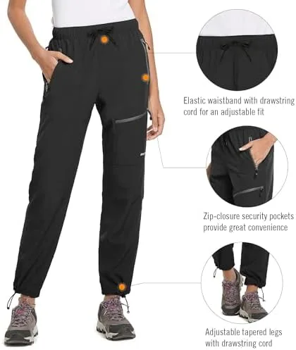 BALEAF Women's Hiking Pants Quick Dry Lightweight Water Resistant Elastic Waist Cargo Pants for All Seasons - Image 4