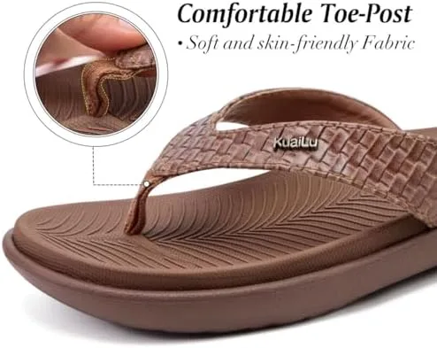 KuaiLu Womens Flip Flops Ladies Yoga Mat Comfortable Walking Thong Sandals With Plantar Fasciitis Arch Support Slip On Indoor Outdoor For Summer - Image 5