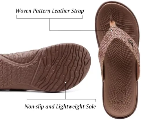 KuaiLu Womens Flip Flops Ladies Yoga Mat Comfortable Walking Thong Sandals With Plantar Fasciitis Arch Support Slip On Indoor Outdoor For Summer - Image 4