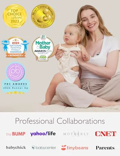 Momcozy Breast Pump Hands Free M5, Wearable Breast Pump of Baby Mouth Double-Sealed Flange with 3 Modes & 9 Levels, Electric Breast Pump Portable - 24mm, 2 Pack Lilac - Image 6