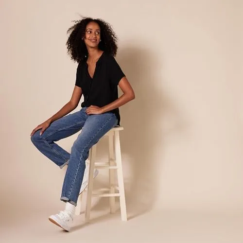 Amazon Essentials Women's Short-Sleeve Woven Blouse - Image 5