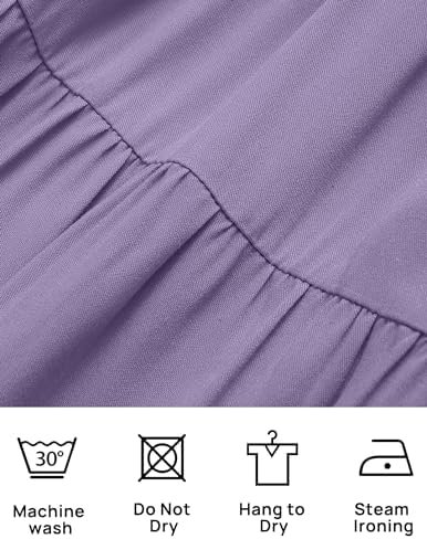 ZESICA Women's 2024 Summer Casual Flutter Short Sleeve Crew Neck Smocked Elastic Waist Tiered Midi Dress - Image 4