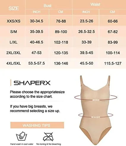 SHAPERX Women's Shapewear Bodysuit Tummy Control Body Shaper Seamless Sculpting Snatched Waist Body Suit - Image 3