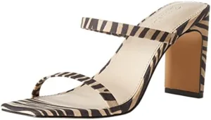 The Drop Women's Avery Square Toe Two Strap High Heeled Sandal