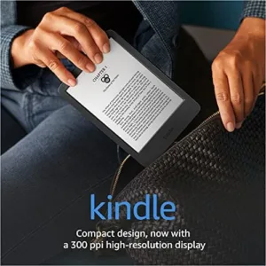 Amazon Kindle – The lightest and most compact Kindle, with extended battery life, adjustable front light, and 16 GB storage – Without Lockscreen Ads – Black