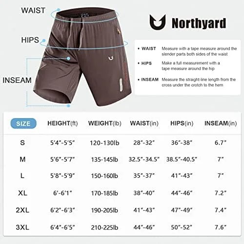 NORTHYARD Men's Athletic Running Shorts Quick Dry Workout Shorts 7"/ 5"/ 9" Lightweight Sports Gym Basketball Shorts Hiking - Image 6