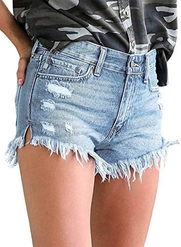 MODARANI Women's Cut Off Denim Jean Shorts Ripped Distressed - Image 2