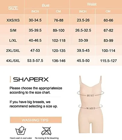 SHAPERX Women's Shapewear Bodysuit Tummy Control Body Shaper Seamless Sculpting Snatched Waist Body Suit - Image 4