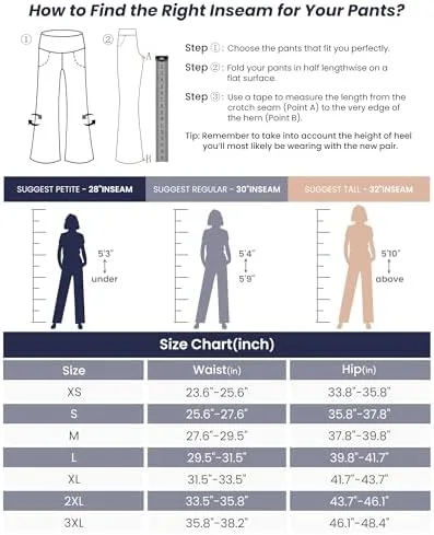 Promover Wide Leg Pants Woman Yoga Pants with Pockets Stretch Loose Casual Lounge Sweatpants Petite/Regular/Tall - Image 5