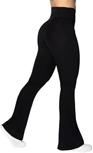 Sunzel Flare Leggings, Crossover Yoga Pants with Tummy Control, High-Waisted and Wide Leg - Image 4