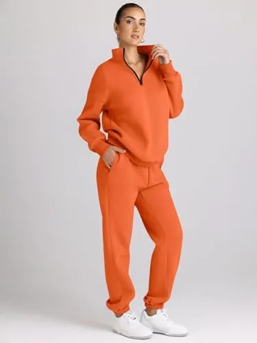 AUTOMET Womens 2 Piece Outfits Long Sleeve Sweatsuits Sets Half Zip Sweatshirts with Joggers Sweatpants - Image 4