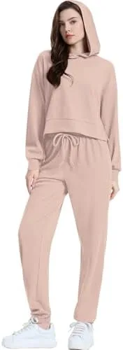 WIHOLL Two Piece Sets for Women Sweatsuit Hoodie and Sweatpants Sets Airport Fashion Outfits Tracksuit with Pocket - Image 2