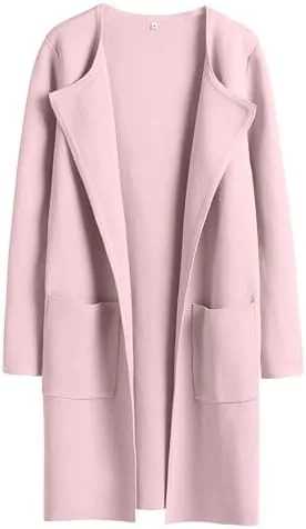 ANRABESS Women's Open Front Knit Lightweight Cardigan Casual Long Coatigan Sweater Lady Jacket Coat 2024 Fall Outerwear