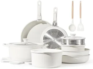 CAROTE 22pcs Pots and Pans Set, Nonstick Cookware Set Detachable Handle, Induction Kitchen Cookware Sets Non Stick with Removable Handle, RV Cookware Set, Oven Safe