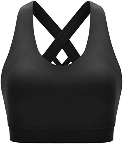 RUNNING GIRL Sports Bra for Women, Criss-Cross Back Padded Strappy Sports Bras Medium Support Yoga Bra with Removable Cups - Image 7