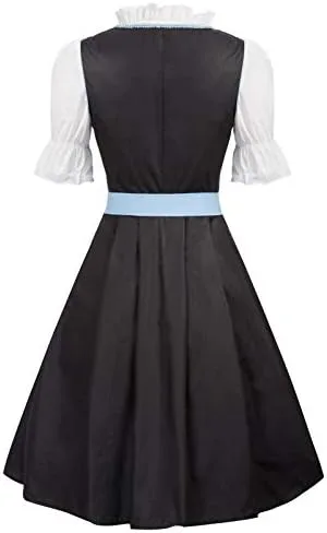 JASAMBAC Women's German Dirndl Dress Costumes 3 Pieces for Oktoberfest Carnival - Image 3