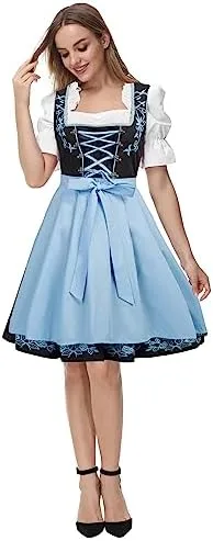 JASAMBAC Women's German Dirndl Dress Costumes 3 Pieces for Oktoberfest Carnival - Image 4