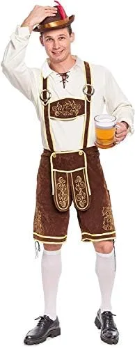 Spooktacular Creations Men’s German Bavarian Oktoberfest Costume Set, Beer Costume Hat for Adults Halloween and Beer Festival