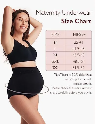 Momcozy Women's Maternity High Waist Underwear Pregnancy Seamless Soft Belly Support Panties Over Bump 3 Pack - Image 6