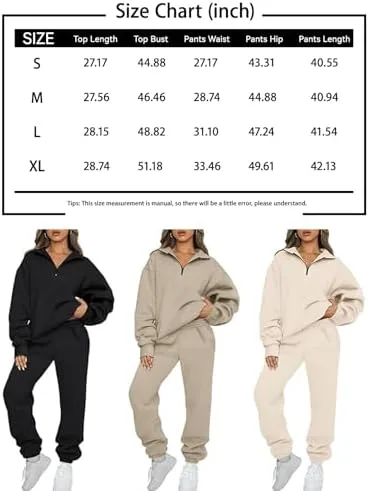 AUTOMET Womens 2 Piece Outfits Long Sleeve Sweatsuits Sets Half Zip Sweatshirts with Joggers Sweatpants - Image 7