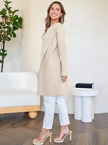 ANRABESS Women's Open Front Knit Lightweight Cardigan Casual Long Coatigan Sweater Lady Jacket Coat 2024 Fall Outerwear - Image 9