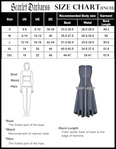Scarlet Darkness Women Renaissance Costume Underbust Pirate Peasant High Low Dress with Pockets - Image 6