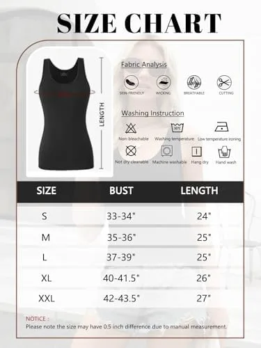 Air Curvey 2-4 Pcs Tank Tops for Women Sleeveless Top Basic Layering Tanks Undershirt - Image 6